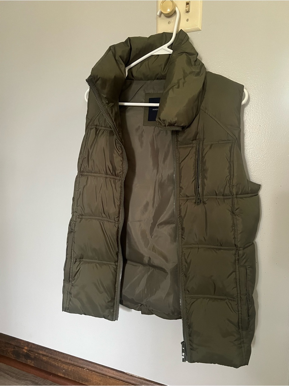 Woman’s Olive Puffer Vest